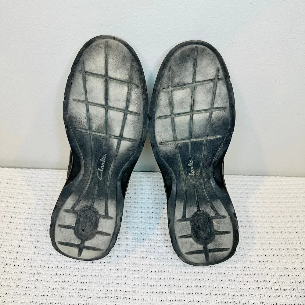 Clarks Gessler‎ Step Loafers Men Size 10 Black Leather Dress Shoes Classic